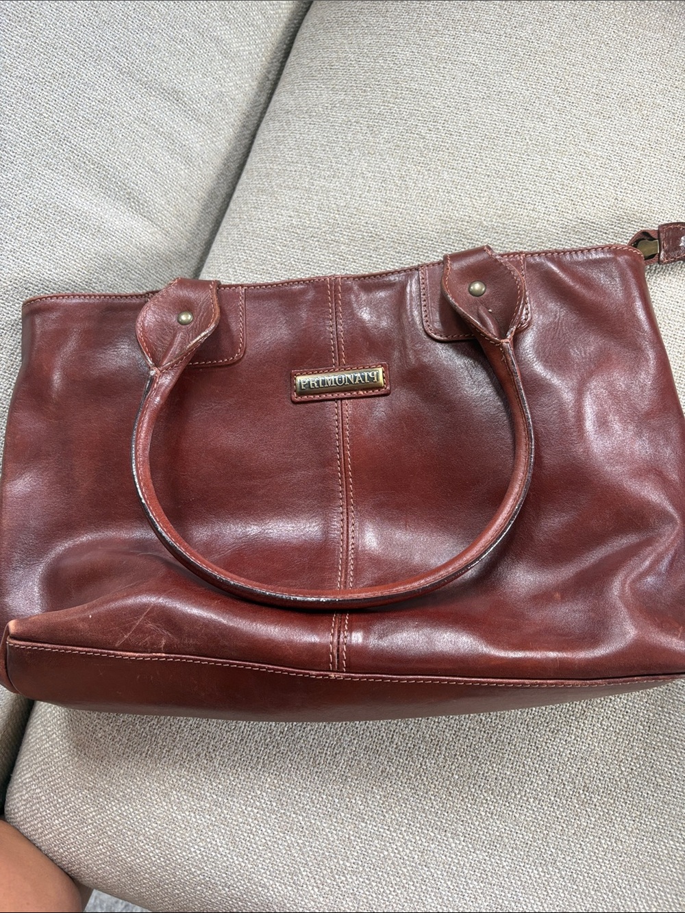 Italian Francesco Biasia Brown Leather Tote